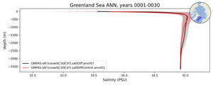 Greenland Sea Salinity vs depth