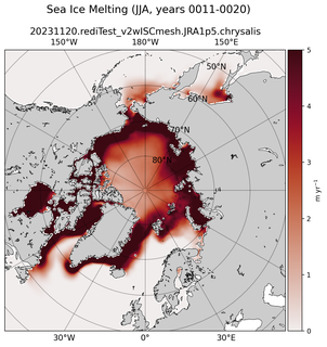 JJA JJA Climatology Map of Northern-Hemisphere Sea Ice Melting