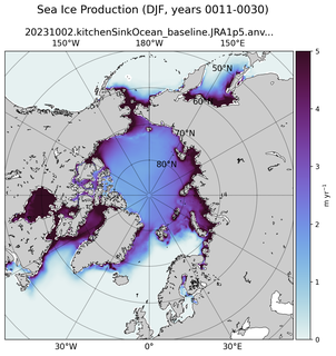 DJF DJF Climatology Map of Northern-Hemisphere Sea Ice Production