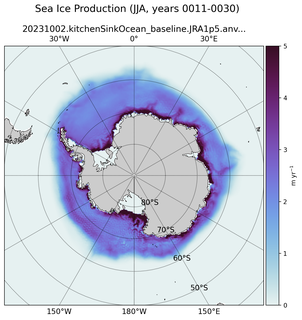 JJA JJA Climatology Map of Southern-Hemisphere Sea Ice Production